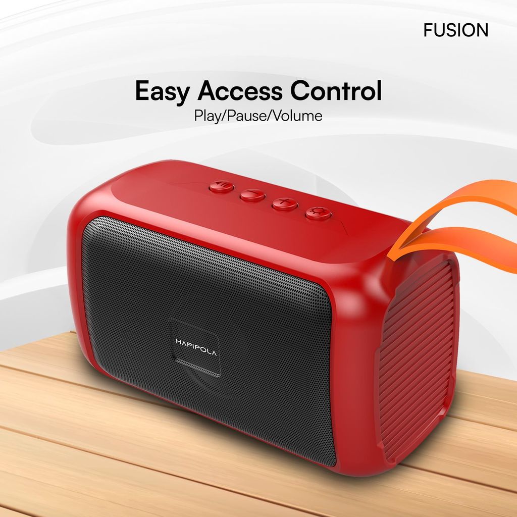 HAPIPOLA Bluetooth Speaker Fusion Immersive Audio | Good Bass | Light Weight 5 Hours Playback | Playback Control AUX, USB, TF Card | Upto 10m Range Hands-Free Calls | Micro Interface