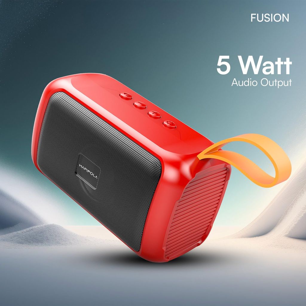 HAPIPOLA Bluetooth Speaker Fusion Immersive Audio | Good Bass | Light Weight 5 Hours Playback | Playback Control AUX, USB, TF Card | Upto 10m Range Hands-Free Calls | Micro Interface