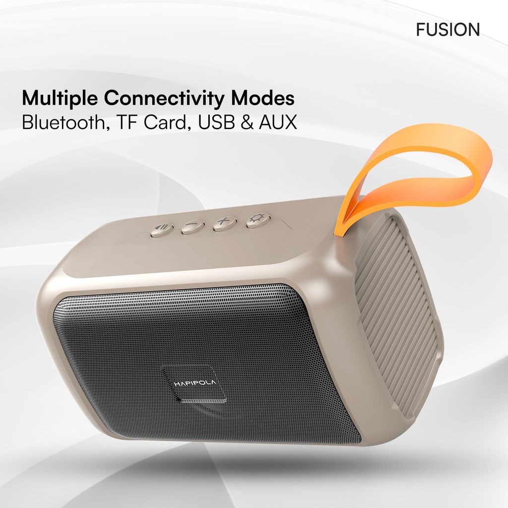 HAPIPOLA Bluetooth Speaker Fusion Immersive Audio | Good Bass | Light Weight 5 Hours Playback | Playback Control AUX, USB, TF Card | Upto 10m Range Hands-Free Calls | Micro Interface