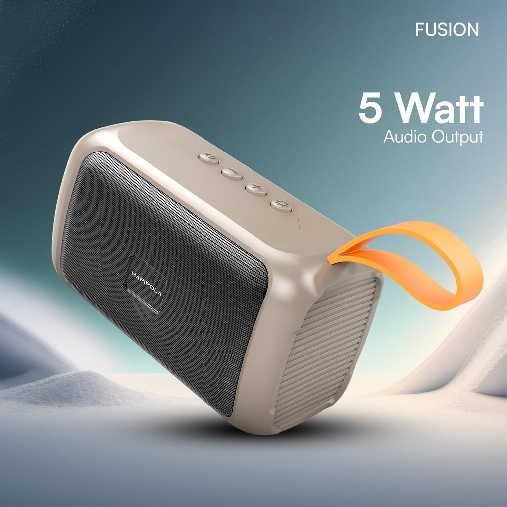 HAPIPOLA Bluetooth Speaker Fusion Immersive Audio | Good Bass | Light Weight 5 Hours Playback | Playback Control AUX, USB, TF Card | Upto 10m Range Hands-Free Calls | Micro Interface