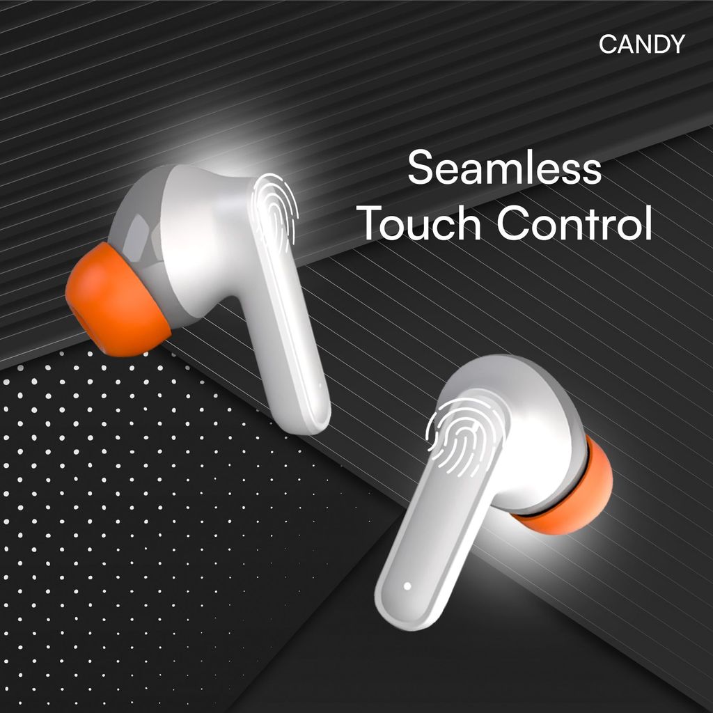 HAPIPOLA TWS Candy Immersive Audio | Ai-ENC | Bluetooth v5.2 13mm Driver | 100 Hours Stand-by 23 Hours Combined Playback | Touch Control Type C Interface | Good Bass