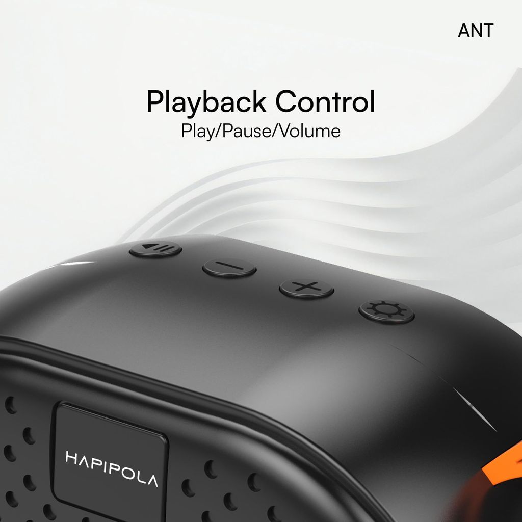HAPIPOLA BLUETOOTH SPEAKER ANT Immersive Audio | Good Bass | Light Weight 5 hours Playback | Playback Control AUX, USB, TF Card | Upto 10m Range Hands-free calls | Micro Interface