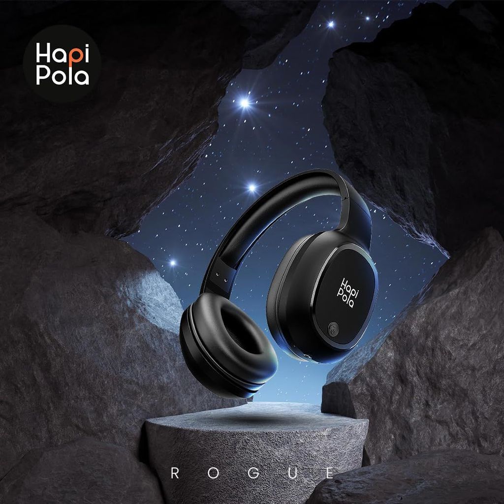 HAPIPOLA Wireless Earphone Rogue | Immersive Audio | Thumping Bass | Light Weight 46 Hours Stand-by | 5 Hours Playback 10mm Drivers | Soft Premium Cushion Connect AUX Wire | Bluetooth v5.0