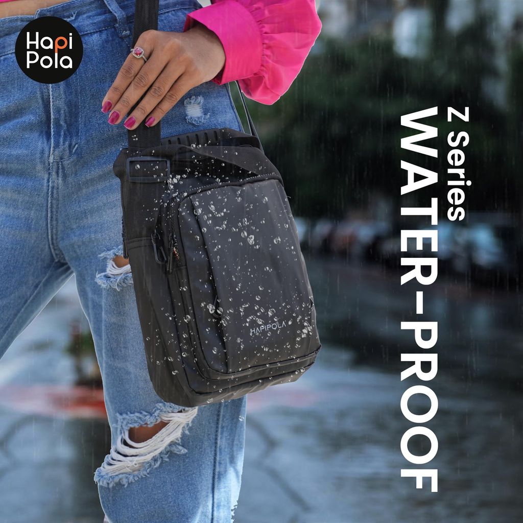 HAPIPOLA SLINGSBAG-Z SERIES Water Proof Premium 9 Inch Mini Sling Bag for Men and Women, Small Passport Travel Bag with Water-resistant, and Small Sling Bag