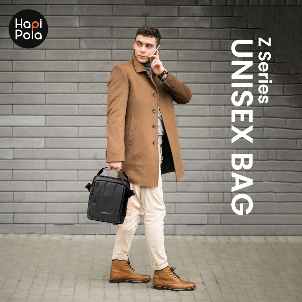 HAPIPOLA SLINGSBAG-Z SERIES Water Proof Premium 9 Inch Mini Sling Bag for Men and Women, Small Passport Travel Bag with Water-resistant, and Small Sling Bag