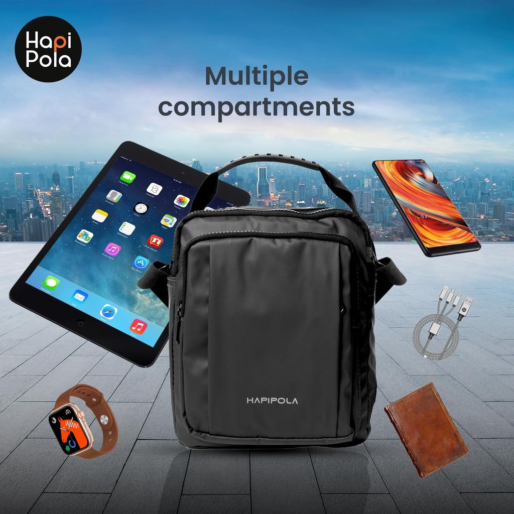 HAPIPOLA SLINGSBAG-Z SERIES Water Proof Premium 9 Inch Mini Sling Bag for Men and Women, Small Passport Travel Bag with Water-resistant, and Small Sling Bag