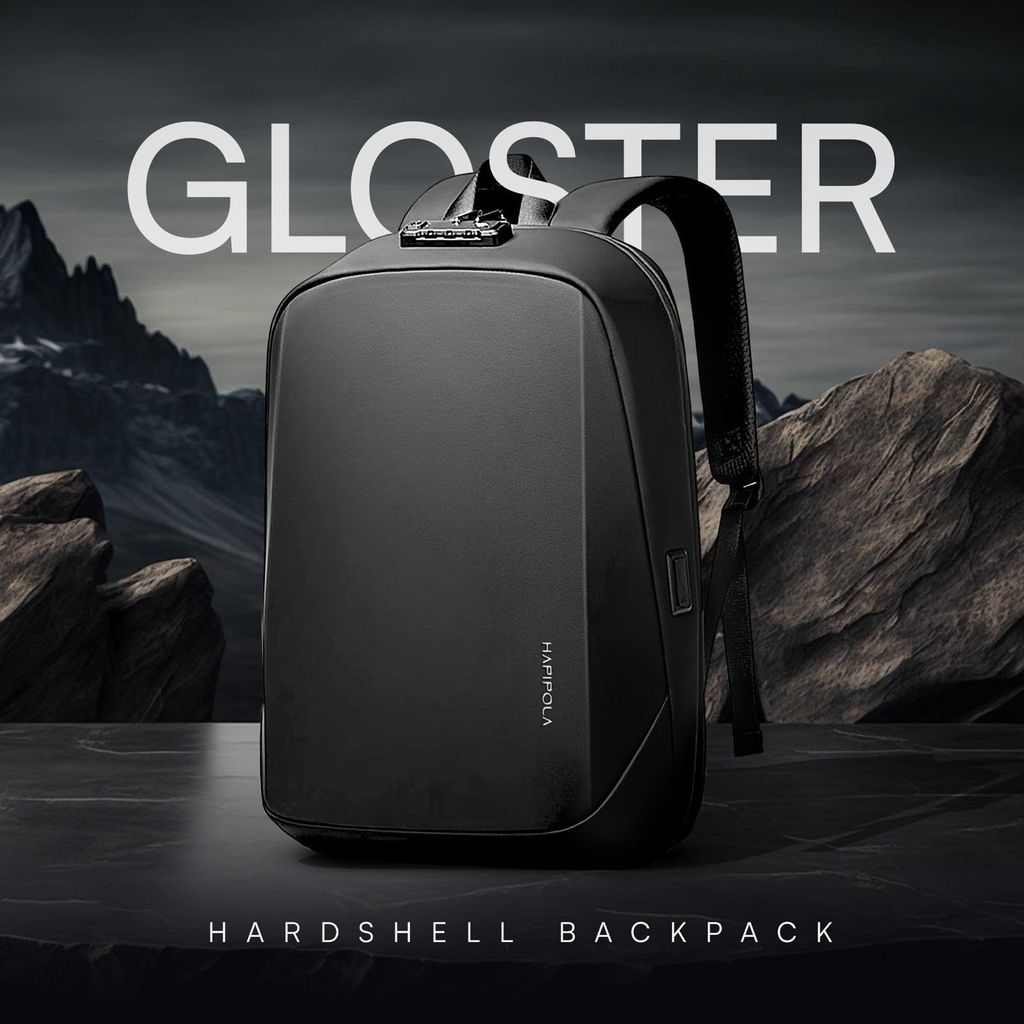 HAPIPOLA Gloster Bag Compatible with 15.6 inch laptop, 180 Degree Opens, Water Resistant, Anti Theft Number Lock Laptop Backpack, Office Business,Travel Backpack for Men and Women, 20 Ltrs Bag Black