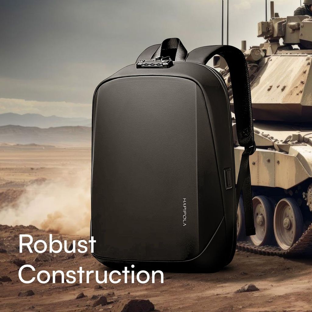 HAPIPOLA Gloster Bag Compatible with 15.6 inch laptop, 180 Degree Opens, Water Resistant, Anti Theft Number Lock Laptop Backpack, Office Business,Travel Backpack for Men and Women, 20 Ltrs Bag Black