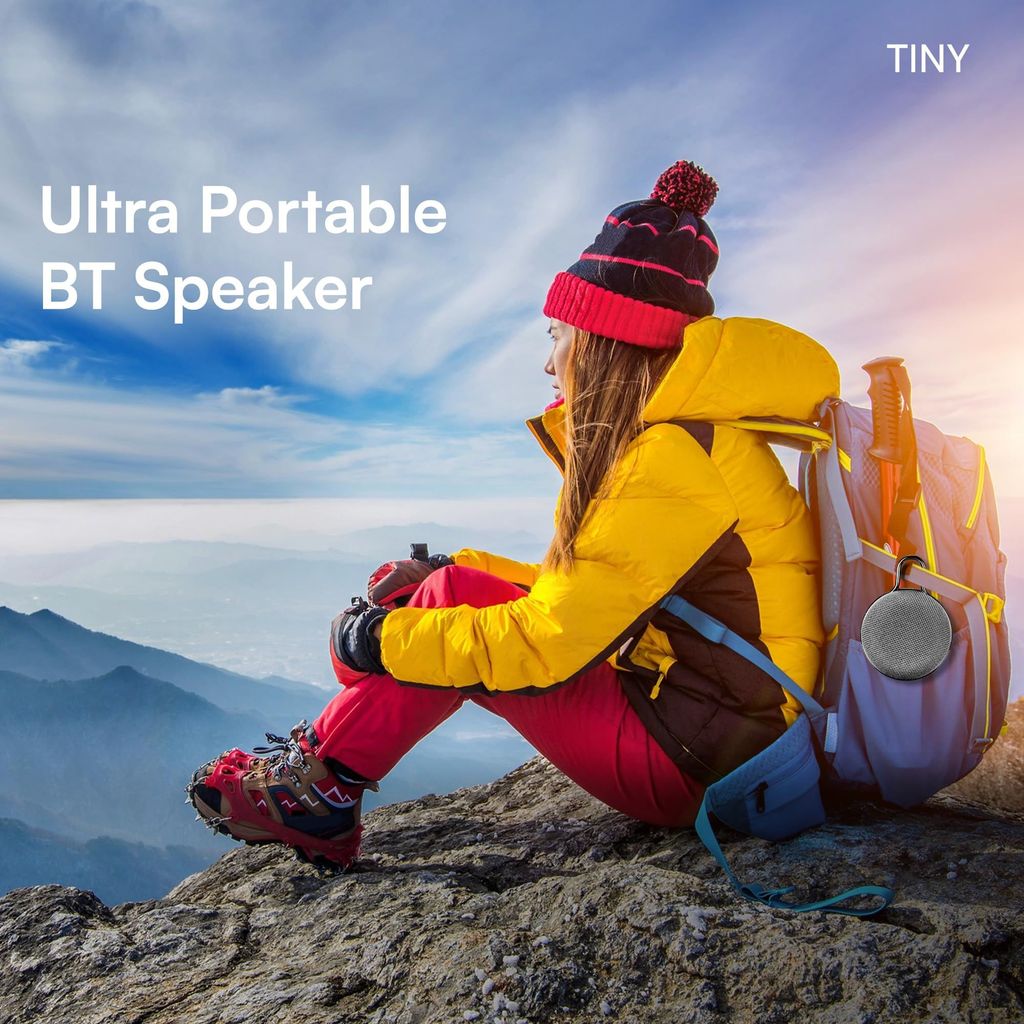 HAPIPOLA BLUETOOTH SPEAKER TINY Immersive Audio | Good Bass | Light Weight 5 hours Playback | Playback Control Hands-free calls | Micro Interface