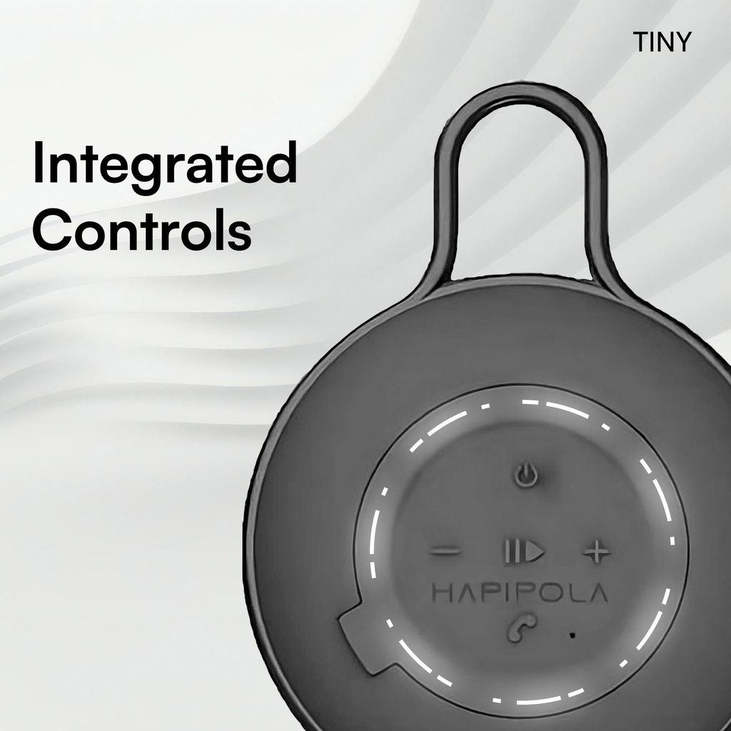 HAPIPOLA BLUETOOTH SPEAKER TINY Immersive Audio | Good Bass | Light Weight 5 hours Playback | Playback Control Hands-free calls | Micro Interface