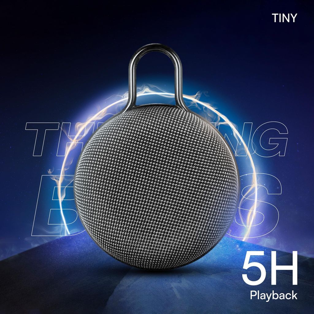 HAPIPOLA BLUETOOTH SPEAKER TINY Immersive Audio | Good Bass | Light Weight 5 hours Playback | Playback Control Hands-free calls | Micro Interface