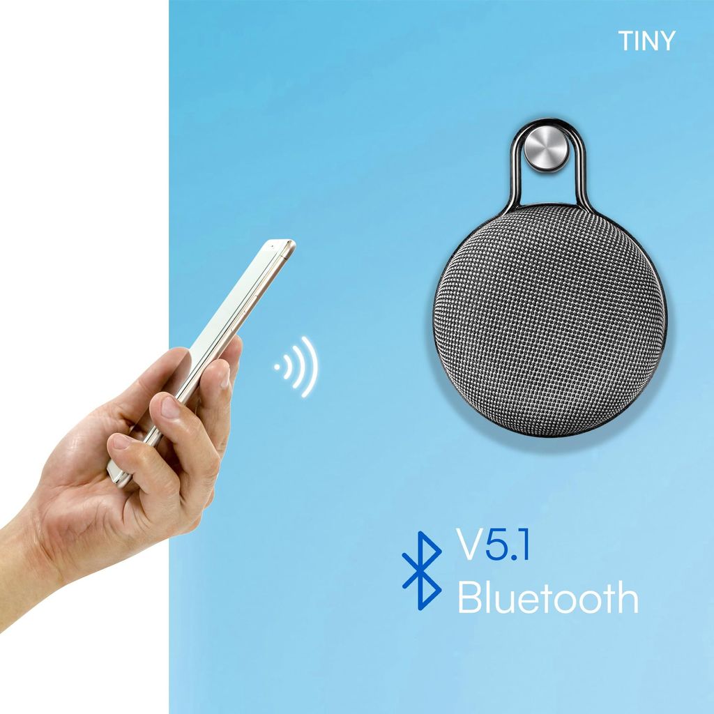 HAPIPOLA BLUETOOTH SPEAKER TINY Immersive Audio | Good Bass | Light Weight 5 hours Playback | Playback Control Hands-free calls | Micro Interface