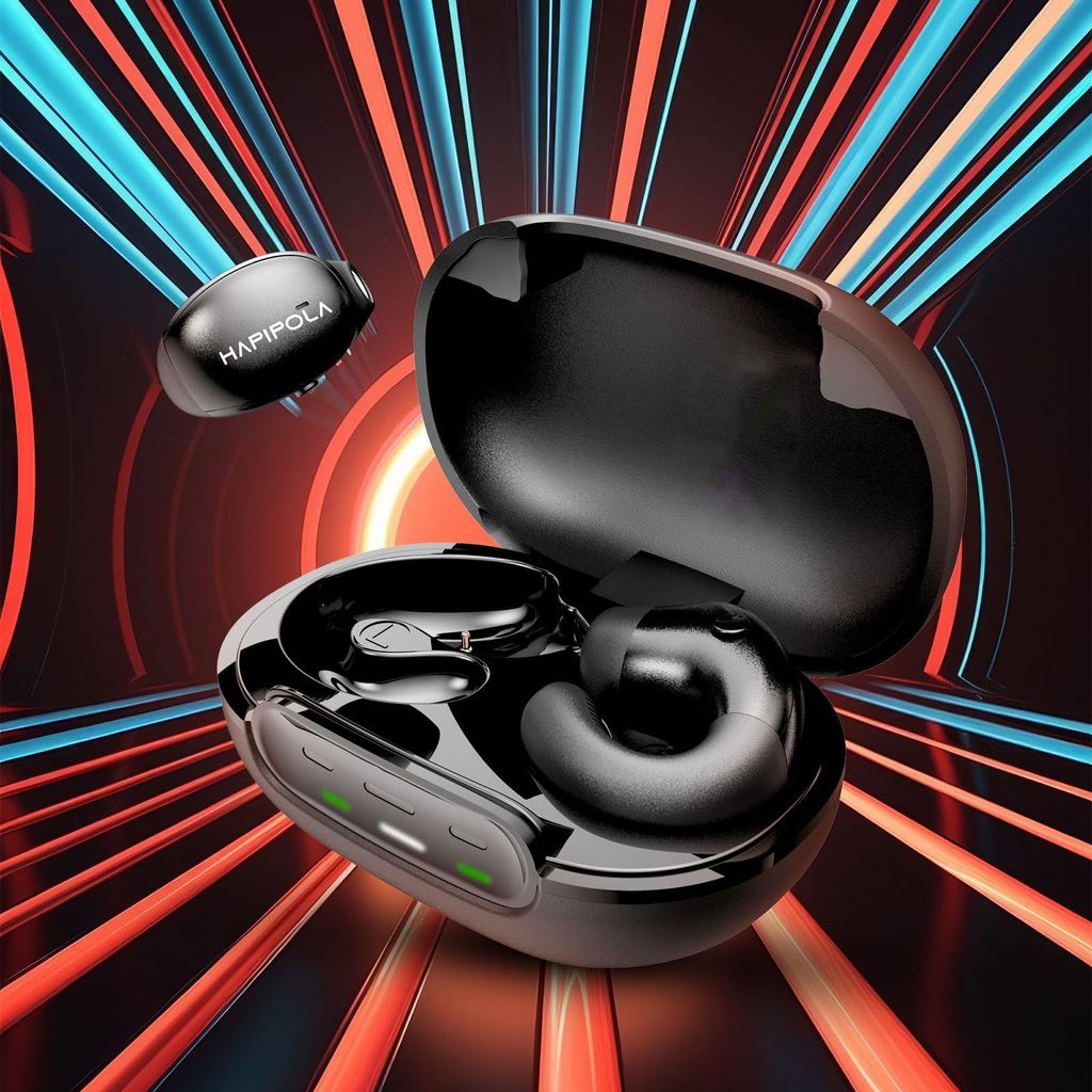 HAPIPOLA Leech Ear Buds Clip On Earbuds Open Ear Headphones Bone Conduction Earbuds OWS