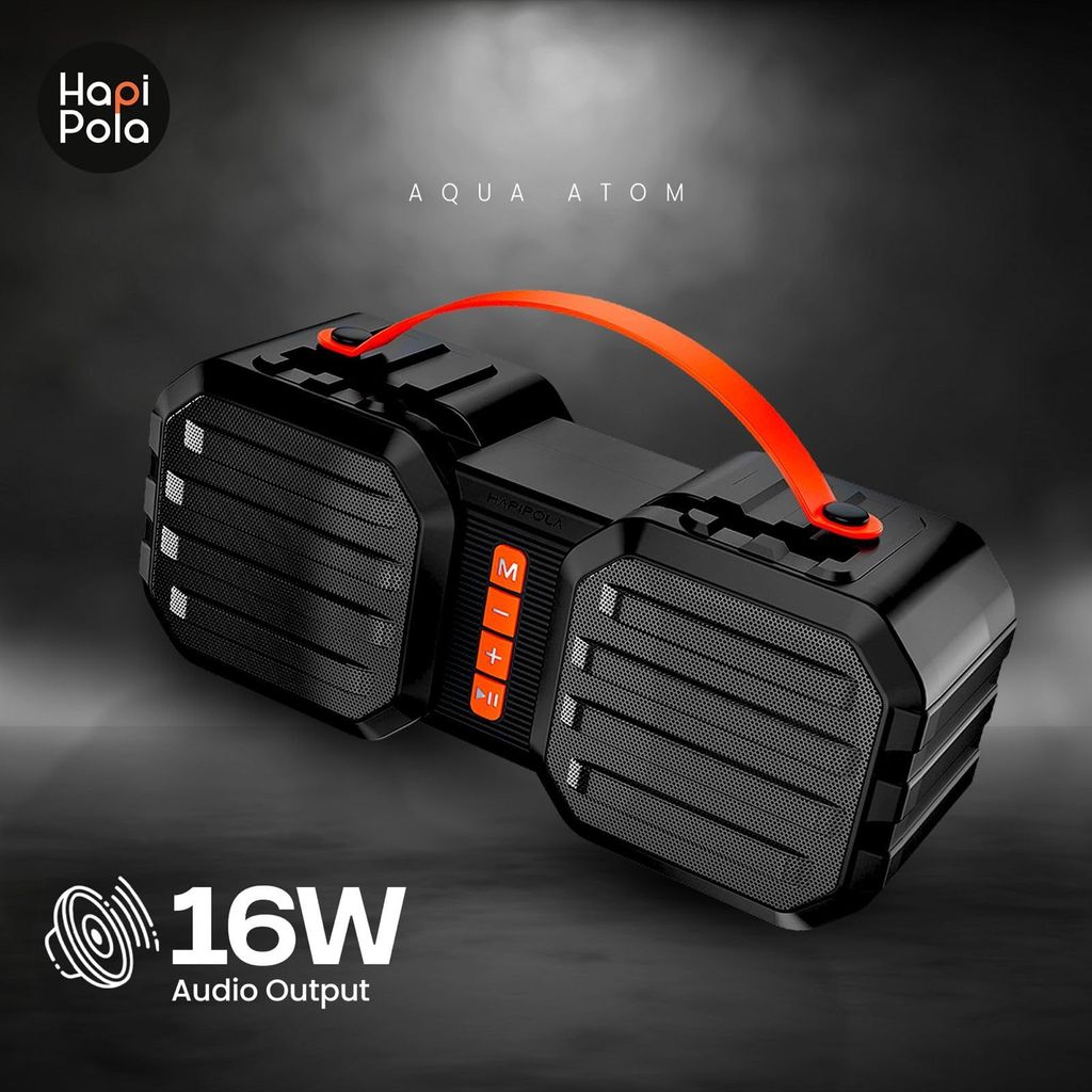 HAPIPOLA BLUETOOTH SPEAKER AQUA ATOM | Immersive Audio | Good Bass | Light Weight 10+ hours Playback | USB Input