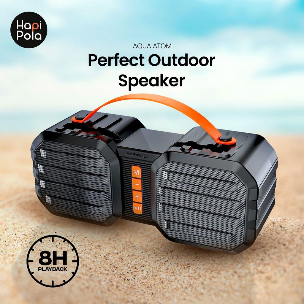 HAPIPOLA BLUETOOTH SPEAKER AQUA ATOM | Immersive Audio | Good Bass | Light Weight 10+ hours Playback | USB Input
