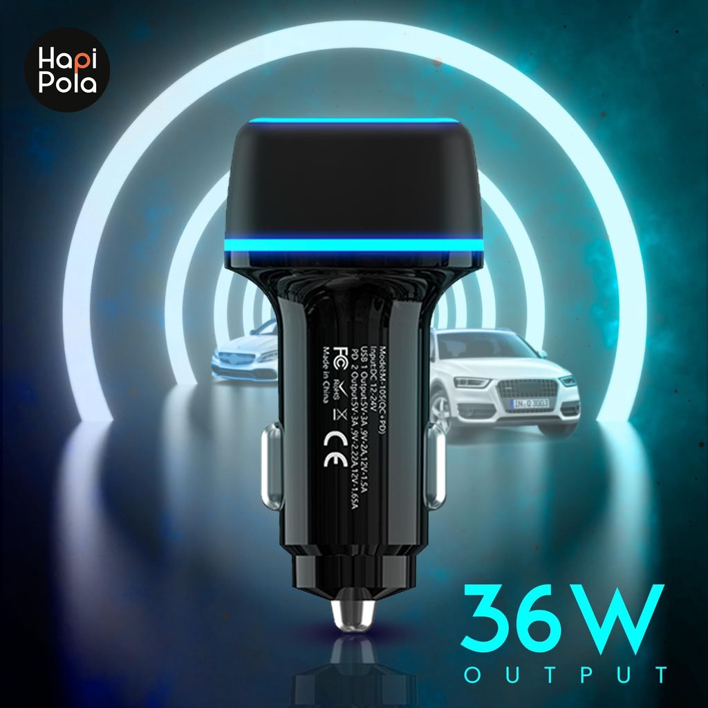 HAPIPOLA Turbo 36W | USB Output | Type C Output Fast Charging | LED Indicator PD Charging | Qualcomm 3.0