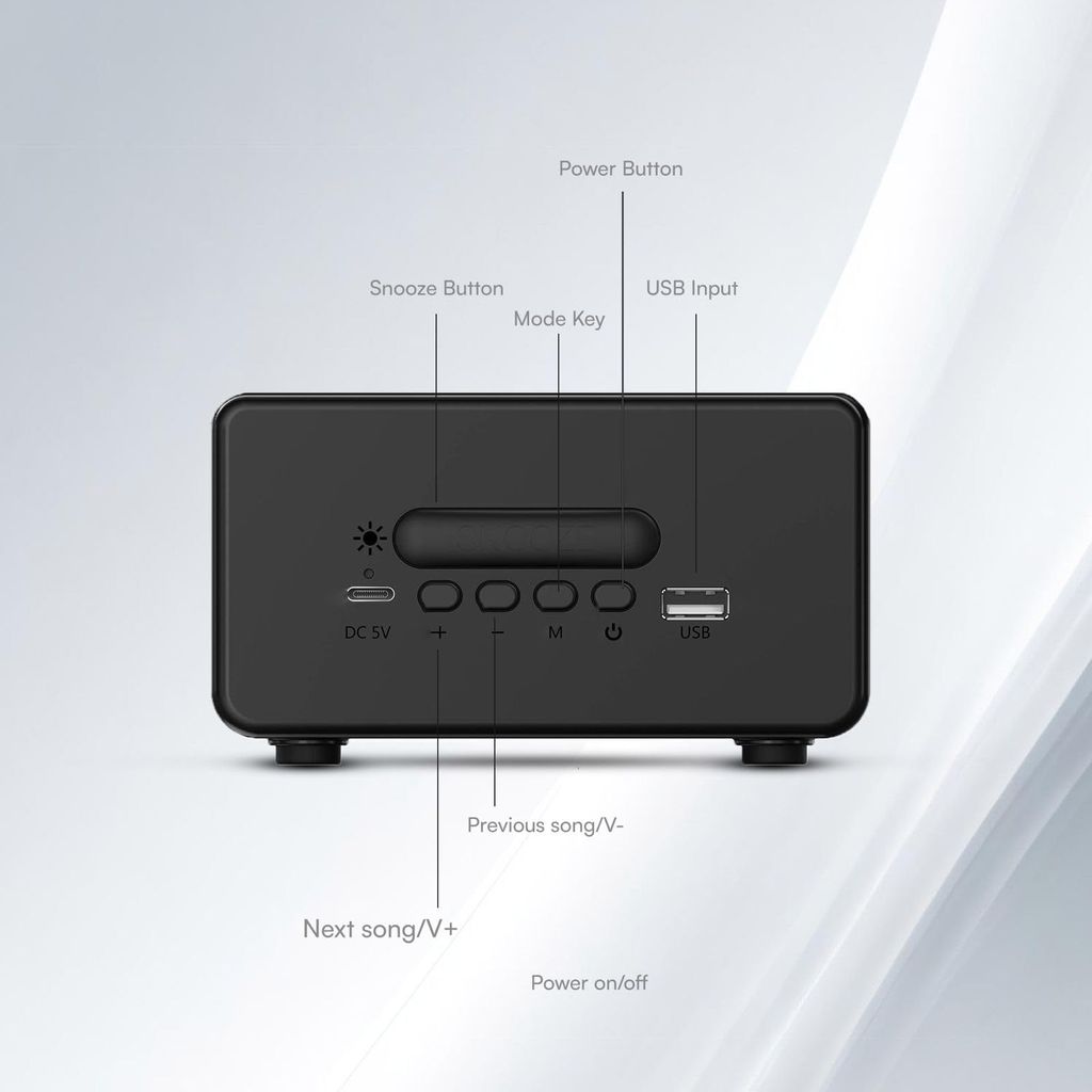 HAPIPOLA BLUETOOTH SPEAKER WING | Immersive Audio | Good Bass | Light Weight 4 hours Playback | Digital Clock 15W Wireless Charging | Set Alarm FM Radio | 5.0 Bluetooth