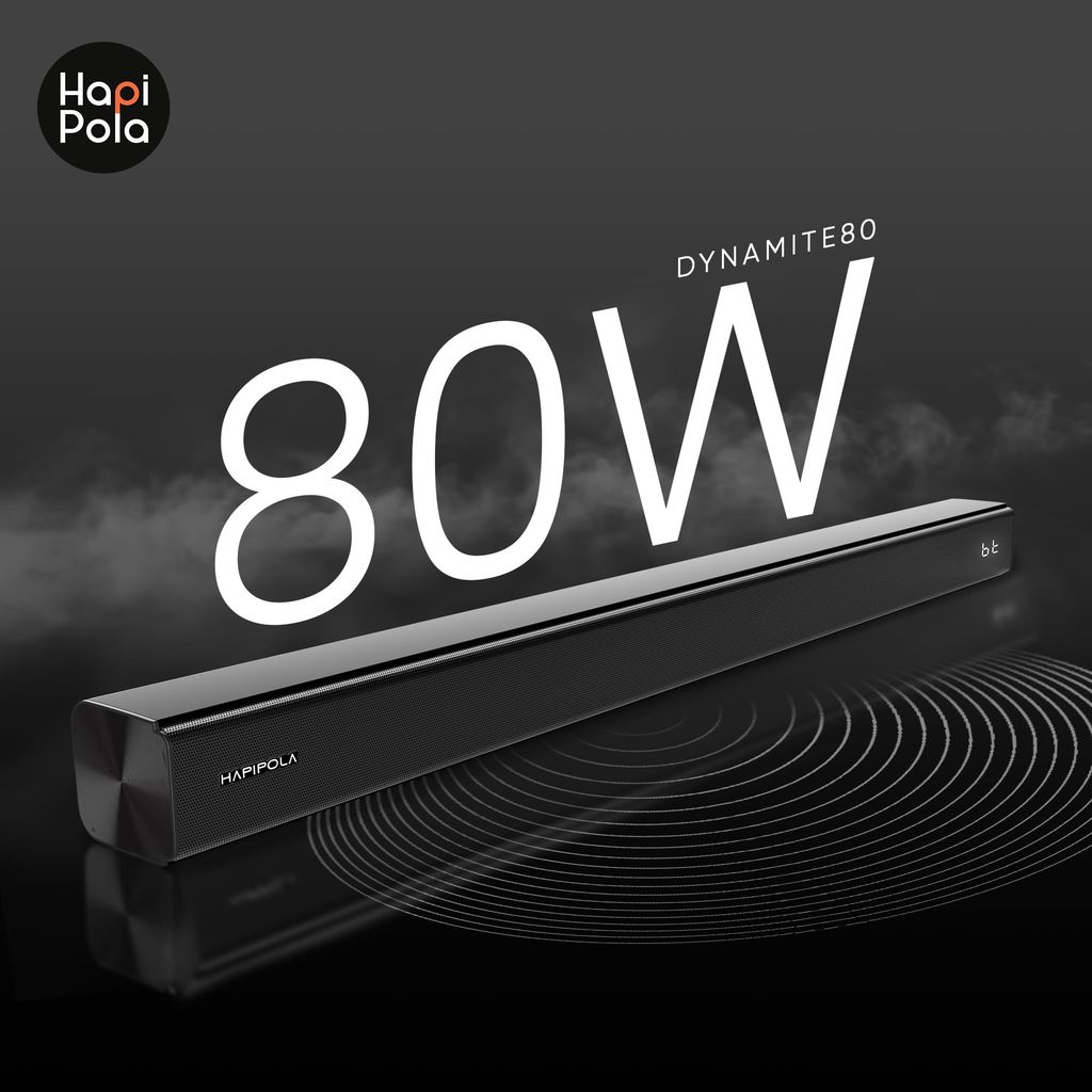 HAPIPOLA Dynamite 80 Soundbar Home Theater 2 CH Soundbar Bluetooth Connectivity