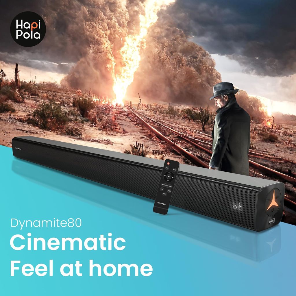HAPIPOLA Dynamite 80 Soundbar Home Theater 2 CH Soundbar Bluetooth Connectivity