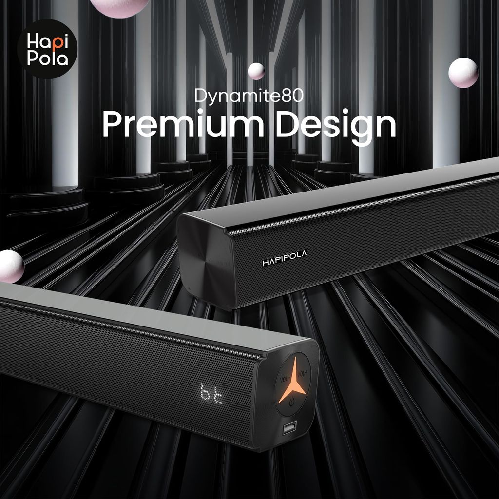 HAPIPOLA Dynamite 80 Soundbar Home Theater 2 CH Soundbar Bluetooth Connectivity