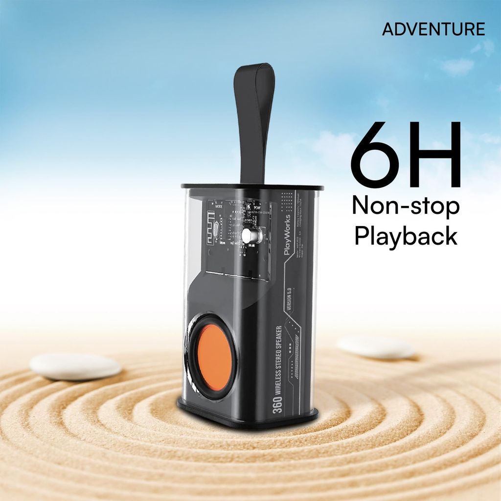 HAPIPOLA ADVENTURE BLUETOOTH SPEAKER Immersive Audio | Good Bass | Light Weight 6 hours Playback | Playback Controls 800mAh Battery | 5.2 Bluetooth | RGB light | Sound | Upto 10m Range