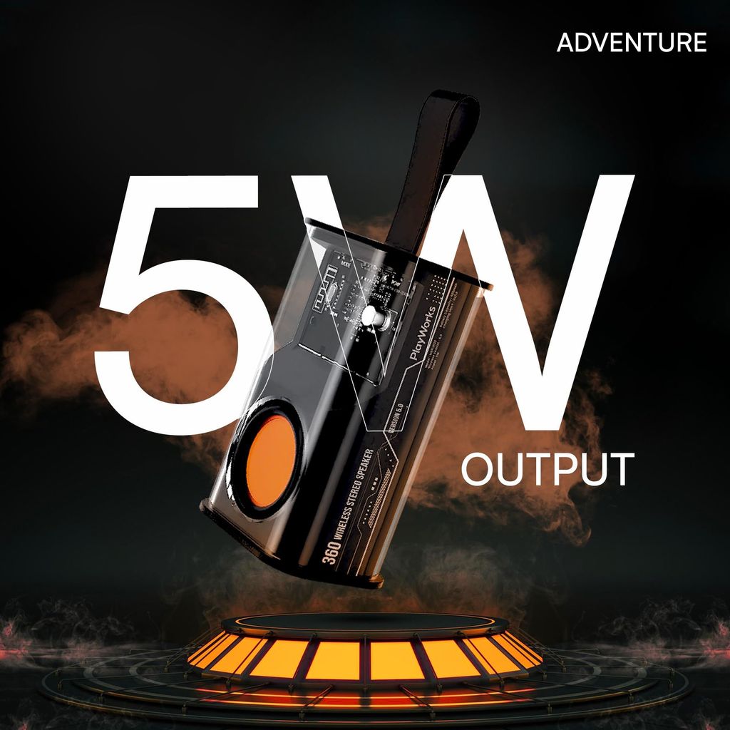 HAPIPOLA ADVENTURE BLUETOOTH SPEAKER Immersive Audio | Good Bass | Light Weight 6 hours Playback | Playback Controls 800mAh Battery | 5.2 Bluetooth | RGB light | Sound | Upto 10m Range