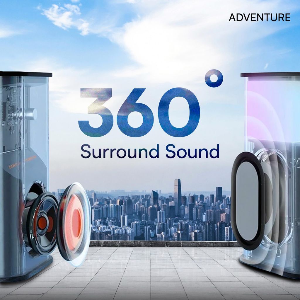 HAPIPOLA ADVENTURE BLUETOOTH SPEAKER Immersive Audio | Good Bass | Light Weight 6 hours Playback | Playback Controls 800mAh Battery | 5.2 Bluetooth | RGB light | Sound | Upto 10m Range