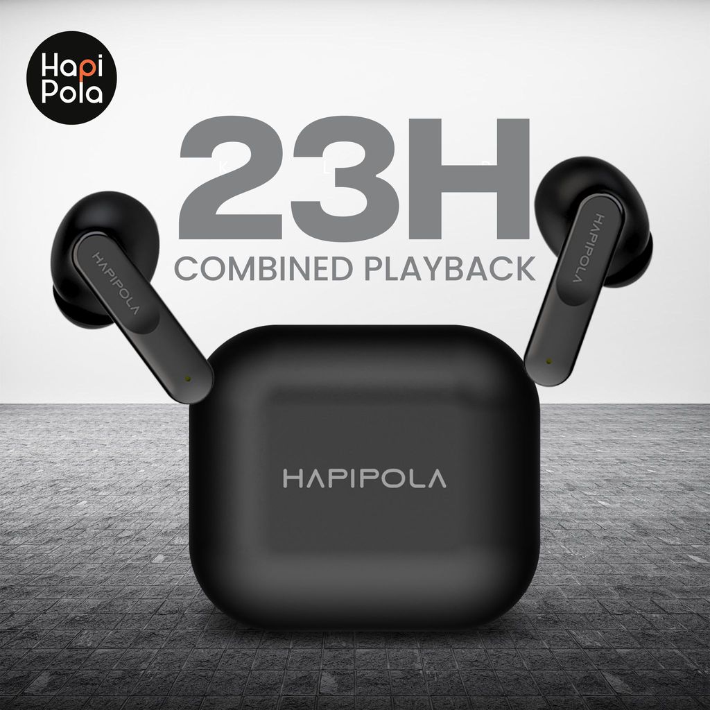 HAPIPOLA TWS Killer Bluetooth v5.0 Light Weight | 100 Hours Stand-by 23 Hours Playback | Touch Control Type C Interface