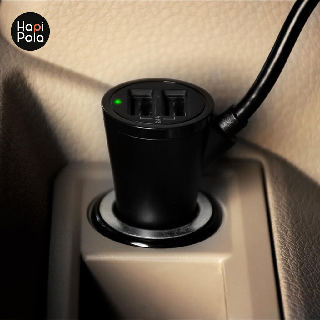 HAPIPOLA CAR Accessories Quartet 24W | 4X USB Output Fast Charging LED Indicator | Wide Compatibility for Smart Phones