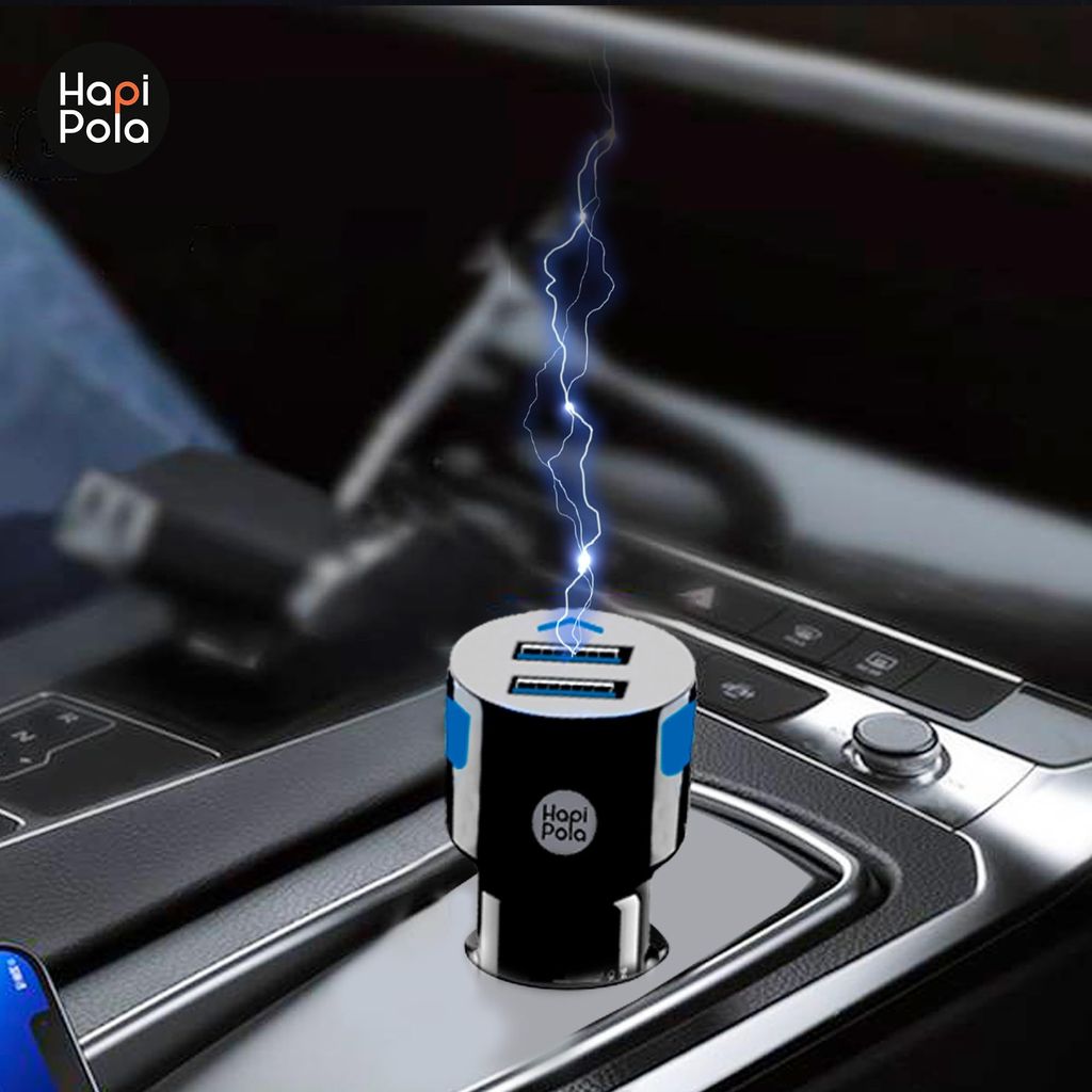 HAPIPOLA CAR Accessories Duo | 12W Output | Fast Charging 2X USB Output Sleek and Compact Design