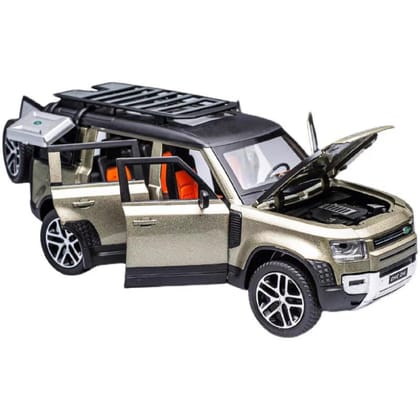 KTRS ENTERPRISE 1:24 Alloy Metal Pull Back Die-cast Car Model Car Pull Back car Super car with Openable Doors with Sound and Light Doors & Light Music Boys Toys for Kids (Lend Rovar Dafender Sport)