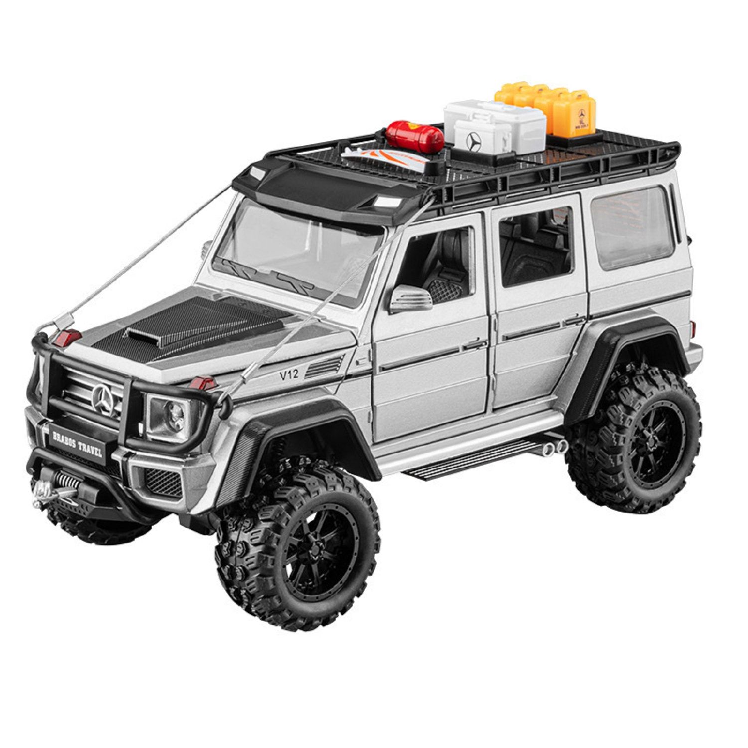 KTRS ENTERPRISE 1:24 Alloy Metal Pull Back Die-cast Car Model Car Pull Back car Super car with Openable Doors with Sound and Light Doors & Light Music Boys Toys for Kids (Mercades-Banz G550-4X4)