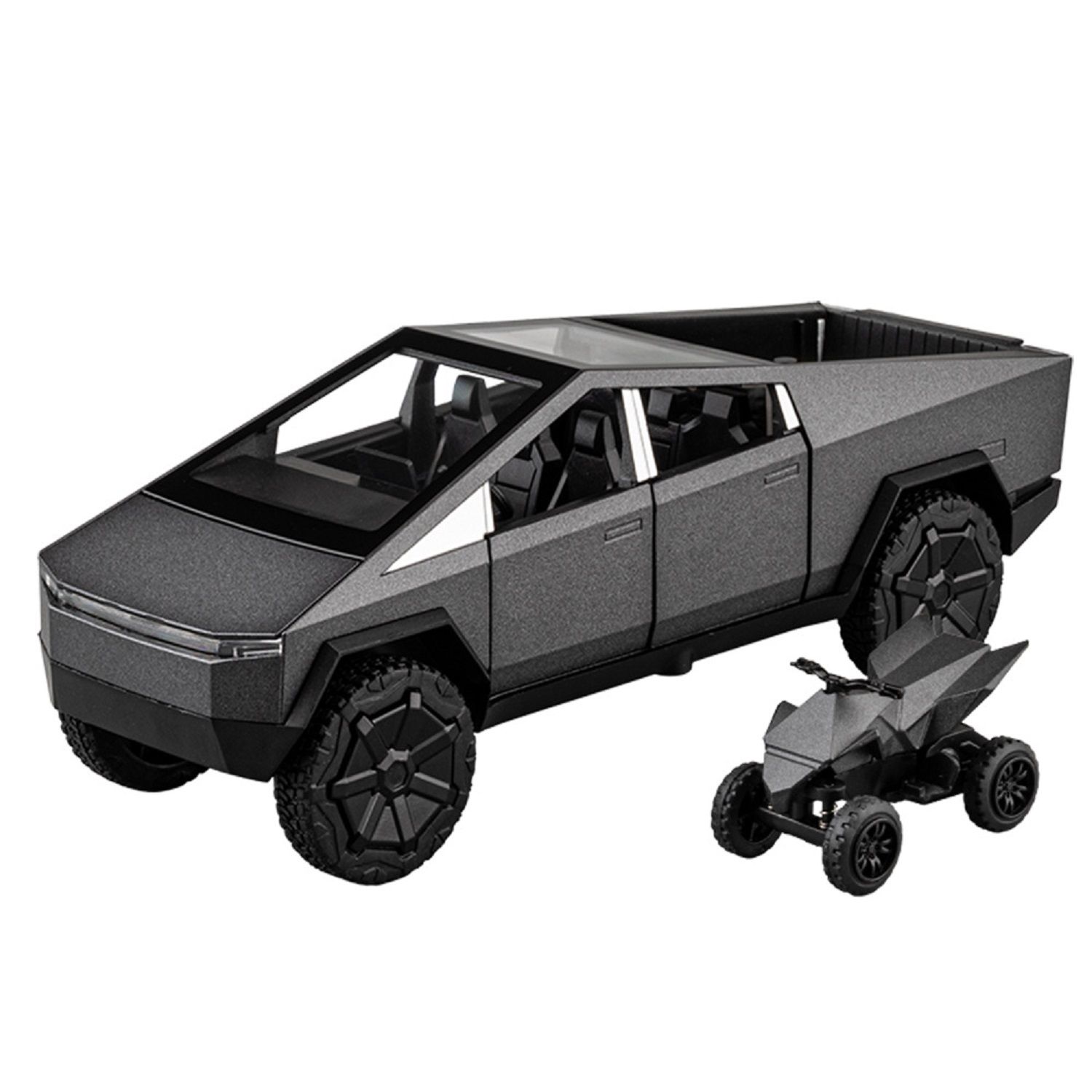 KTRS ENTERPRISE 1:24 Alloy Metal Pull Back Die-cast Car Model Car Pull Back car Super car with Openable Doors with Sound and Light Doors & Light Music Boys Toys for Kids (Tesle Tepickup)