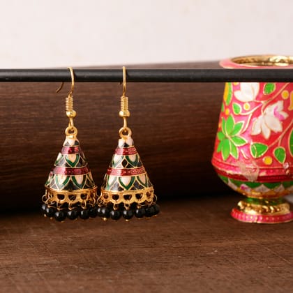 Multicolor Meenakari Jhumka Earrings – Cone