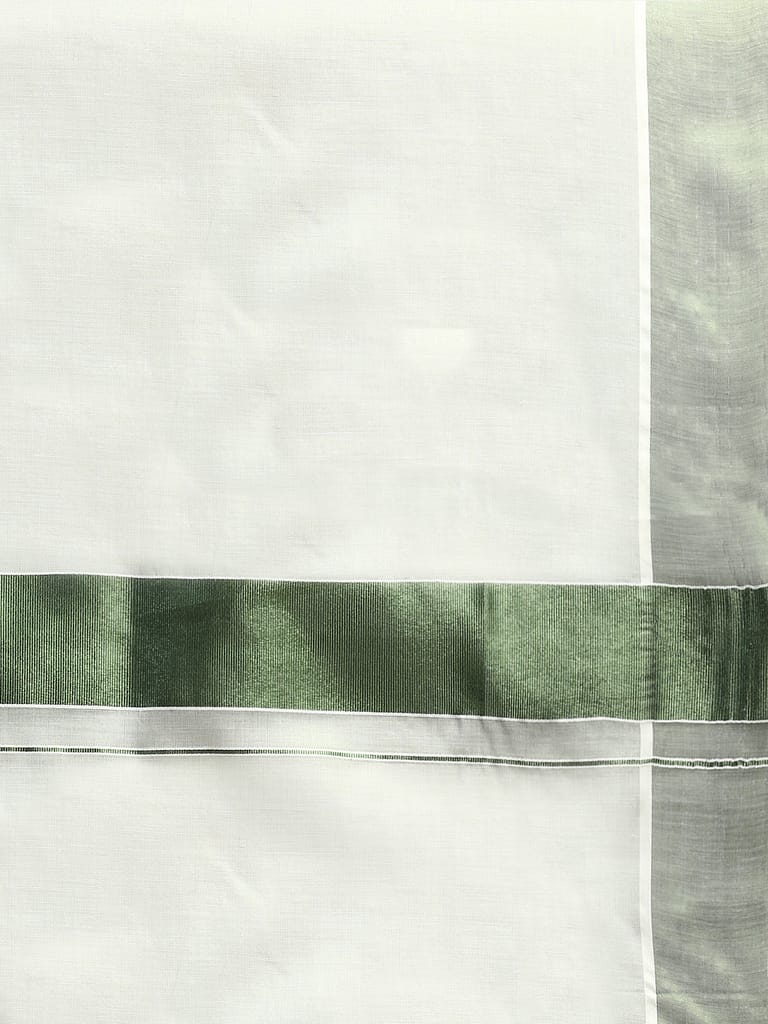 Kerala Saree Green Colour with Jari Border KS93