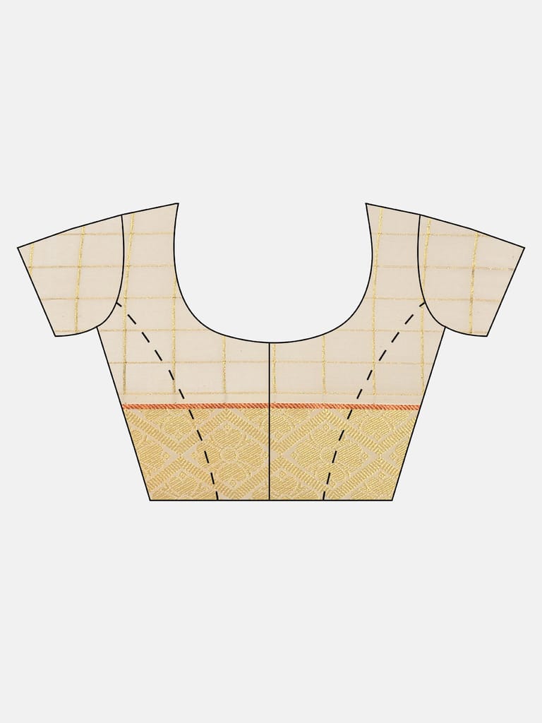 Kerala Cream Gold Jari Weaving Saree