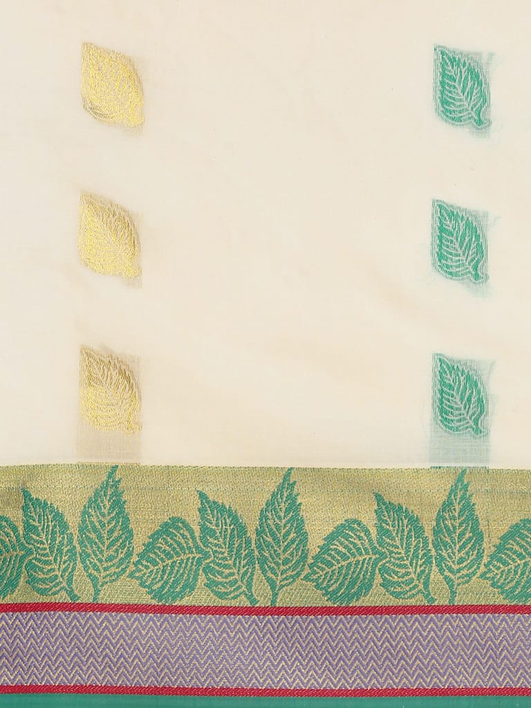 Kerala Cream Gold Jari Weaving Saree