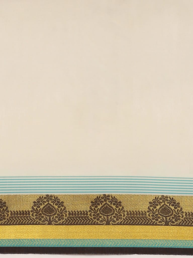 Kerala Cream Gold Jari Weaving Saree