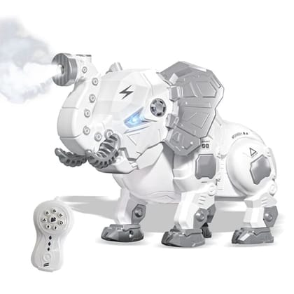 KTRS Enterprise Remote Control Electric Spray Elephant Toy Will Walk Sound and Light Mechanical Elephant Animal Children's Toy