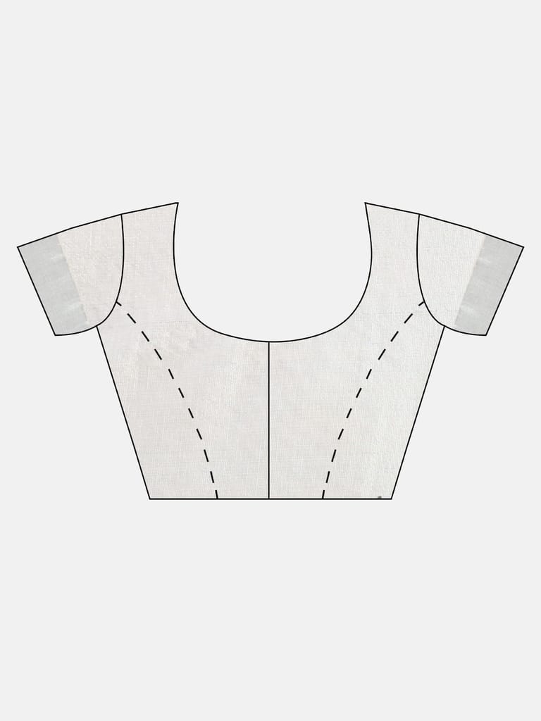 Womens Kerala Tissue Printed Silver Jari Border Saree OKS38