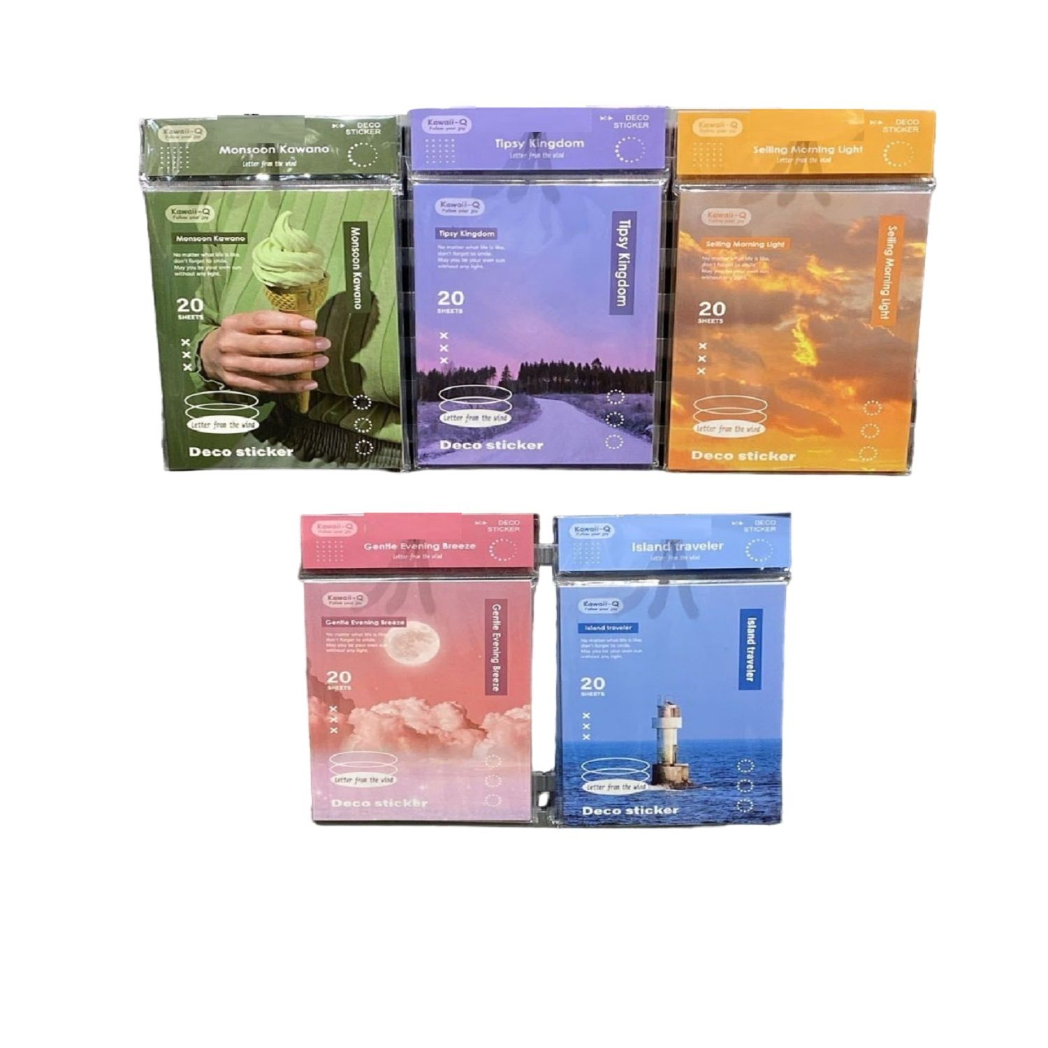 KTRS Enterprise paper magazine material stickers this letter in the wind series creative hand account decoration stickers 5 options