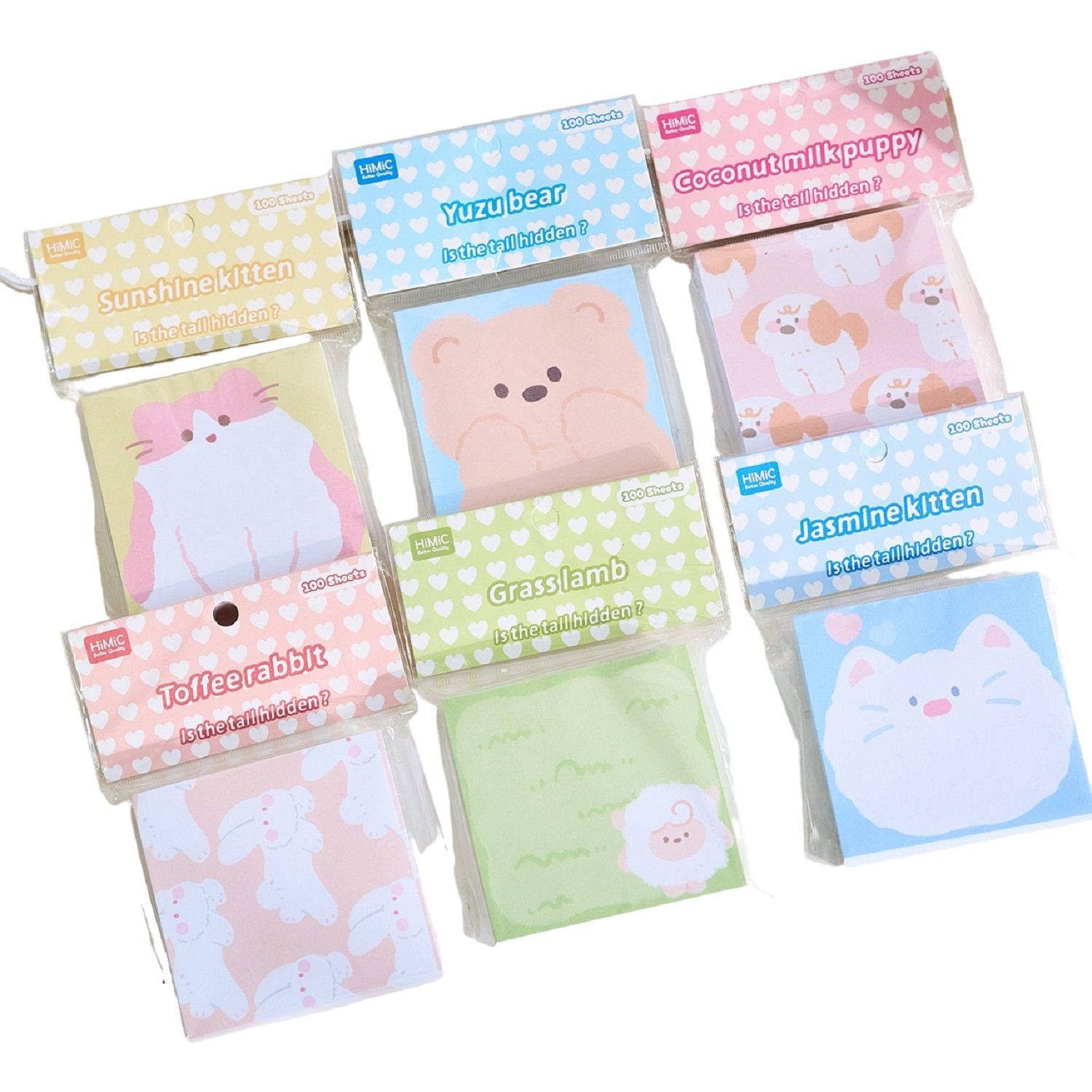 KTRS ENTERPRISE 6pcs Cute Cartoon Animals Memo Pad Sticky Notes Writing Pads Label Mark Stickers Stationery School Supplies Sticky Notes