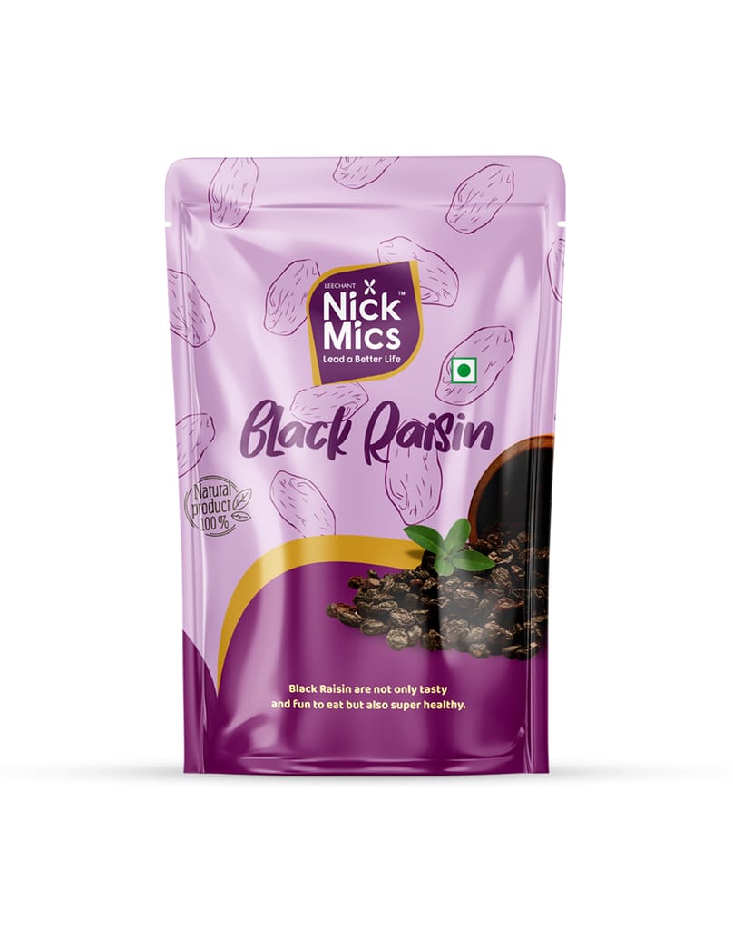 Nickmics Black Kismis 500 gm | Kali Kishmish | Kishmish | Nutritious| Rich in Iron | Naturally Sweet & tasty | Healthy Snacks| Dry Fruit Gift Pack