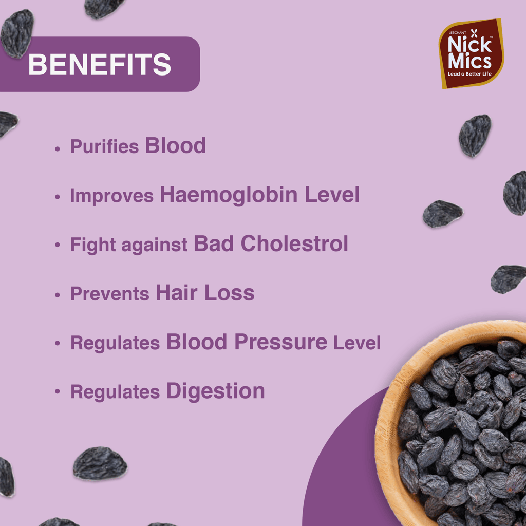 Nickmics Black Kismis 500 gm | Kali Kishmish | Kishmish | Nutritious| Rich in Iron | Naturally Sweet & tasty | Healthy Snacks| Dry Fruit Gift Pack