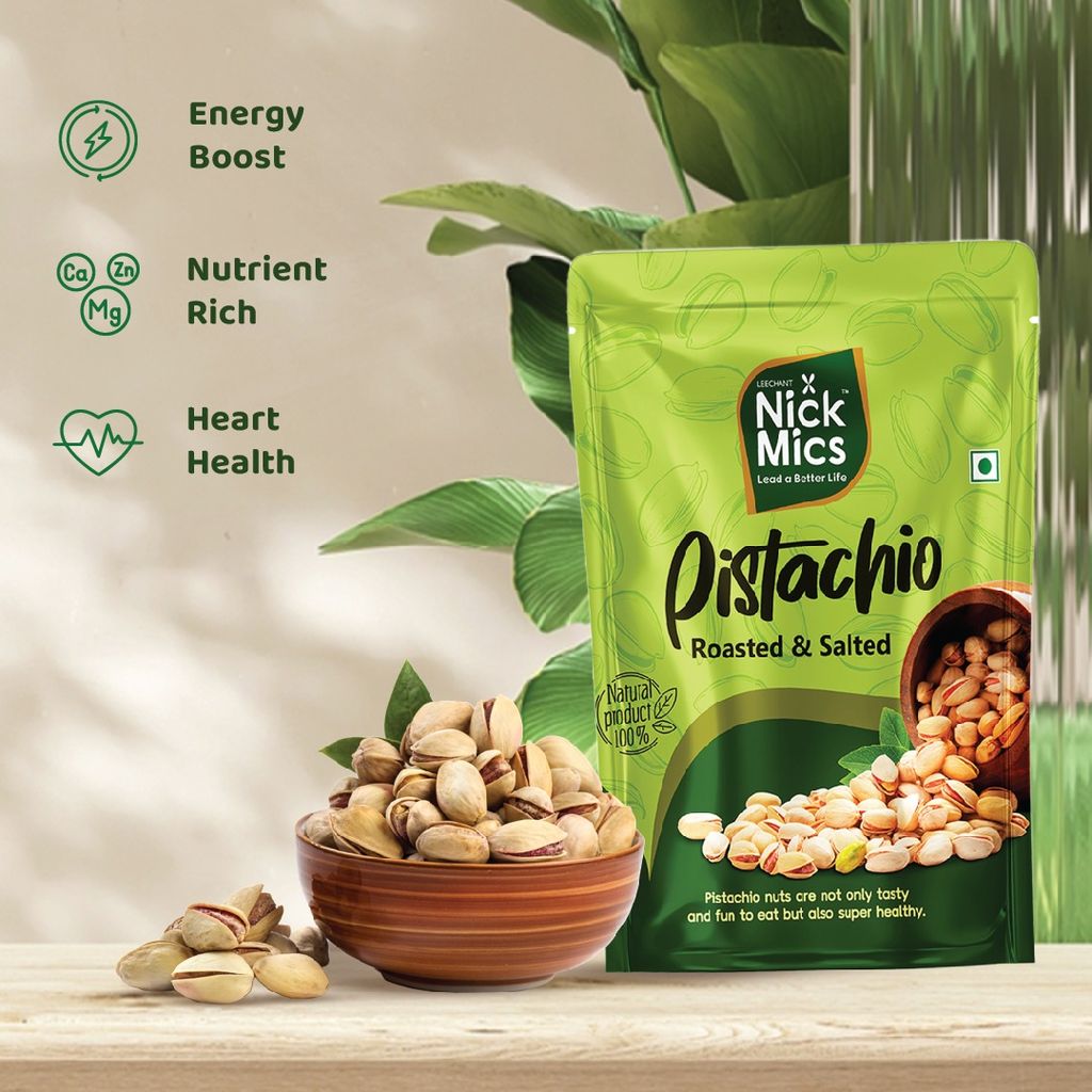 Nickmics Roasted and Salted Pistachio 250 gm | Pista | Tasty and Healthy| Whole Rich of Nutritions| Perfectly Salted | | Dry Fruits & Nuts | Rich in Vitamin & Minerals |