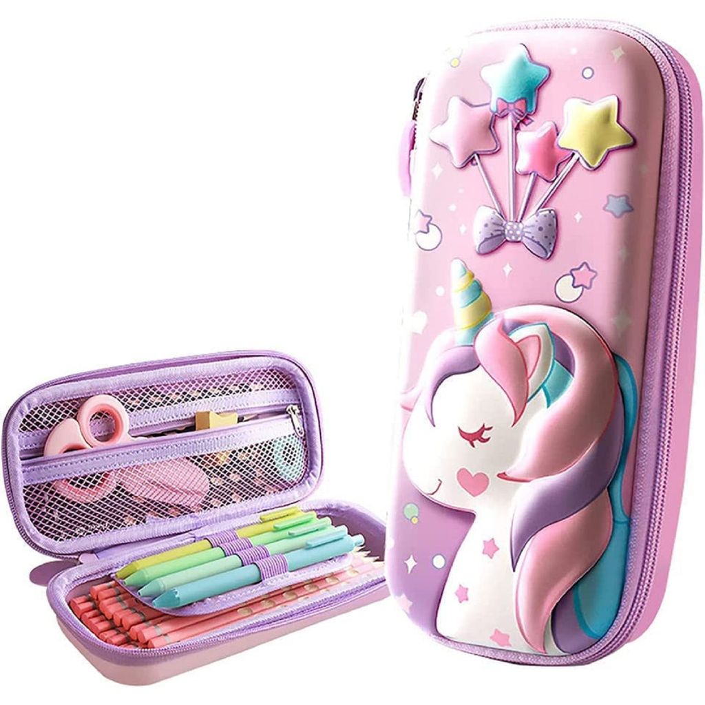 KTRS ENTERPRISE Umicorn Pencil Pouch 3D Unicorn Cover Pencil Case Compass  Compartments School Supply Organizer for Students Stationery Box Cosmetic Zip Pouch Bag - Stationery | Buy online on ZillyBuy