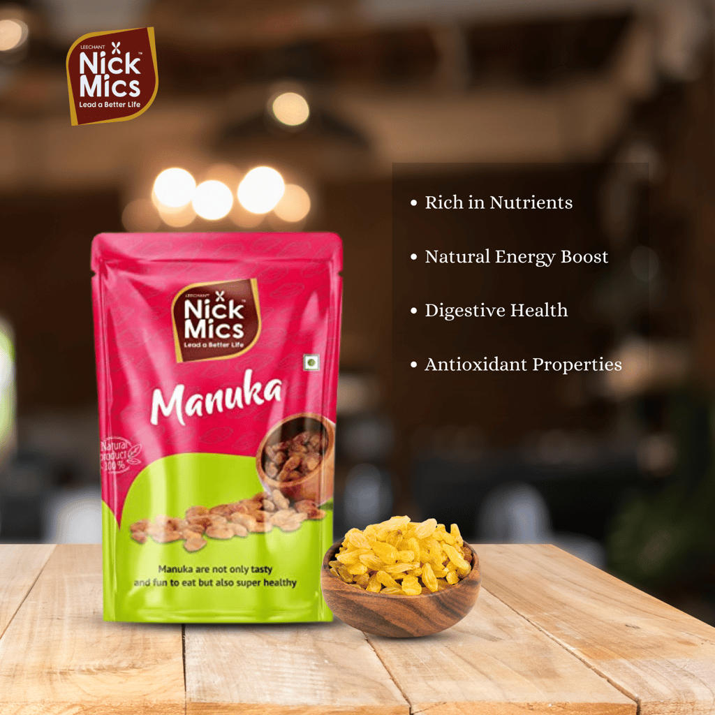 Nickmics Manuka 250 gm  | Sun Dried Natural Manuka | Dryfruits- Indian Kishmish | Rich In Nutiritons| Rich In Iron| Healthy Sweet & Tasty | Energy Booster|