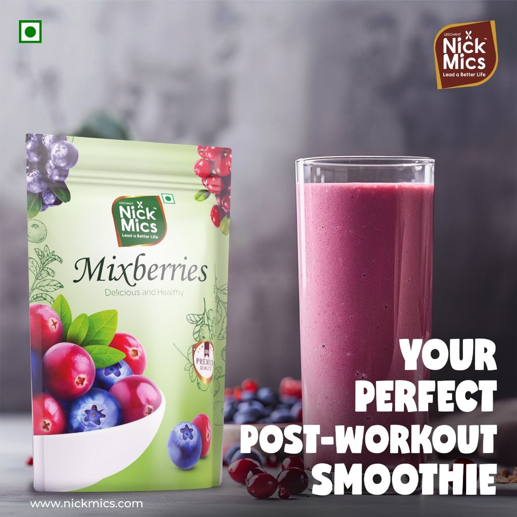 Nickmics Mix Berries 200gm | Dried Berries Mix | Healthly Snacks Contains Cranberry | Dried Cranberries |  Blueberries | Strawberries  | High in Antioxidants