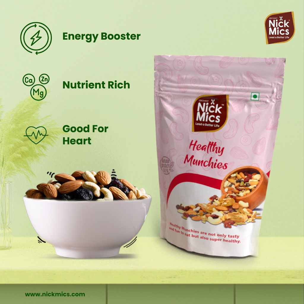 Nickmics Nickmics Healthy Munchies (Mixed Trails) 250 gm | Trail Mix | Seeds Mix | Roasted Seeds Mix for eating | Sesame seeds & Dried Cranberries | Mixed Seeds for Weight Loss | Healthy Diet Snacks