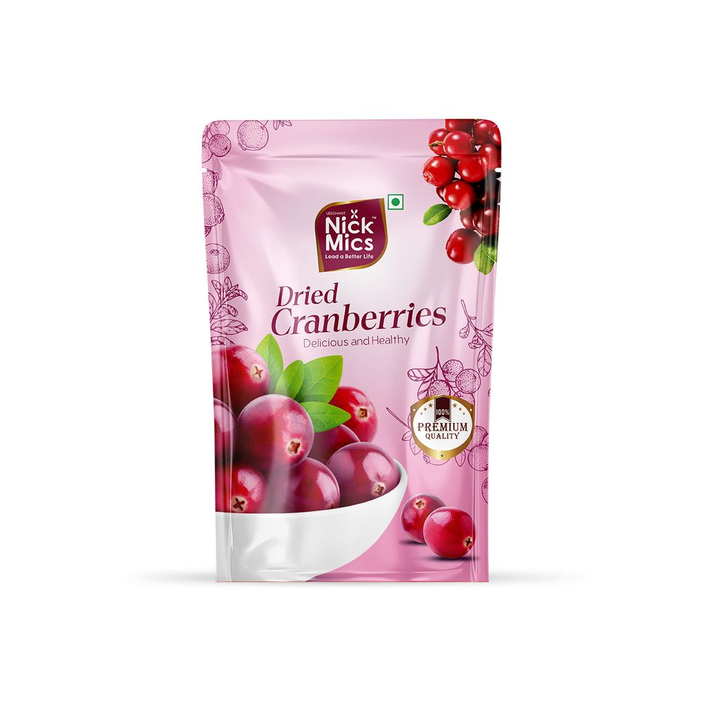 Nickmics Dried Cranberries 200gm | quality cranberries High Antioxidants | Dietary Fiber & No Gluten | Antioxidant Rich | Immunity Booster | Healthy Snack for kids and adult |